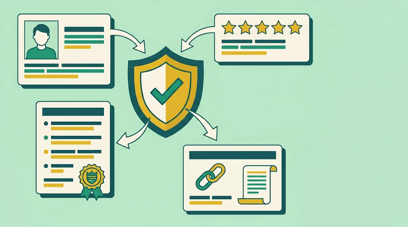 Strengthening E-E-A-T trust signals with author, source and freshness cues